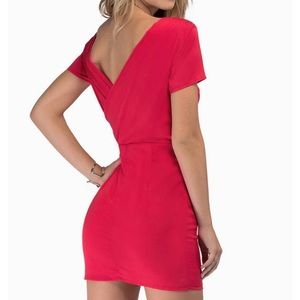 Red V Back Mini Dress - Size Small
